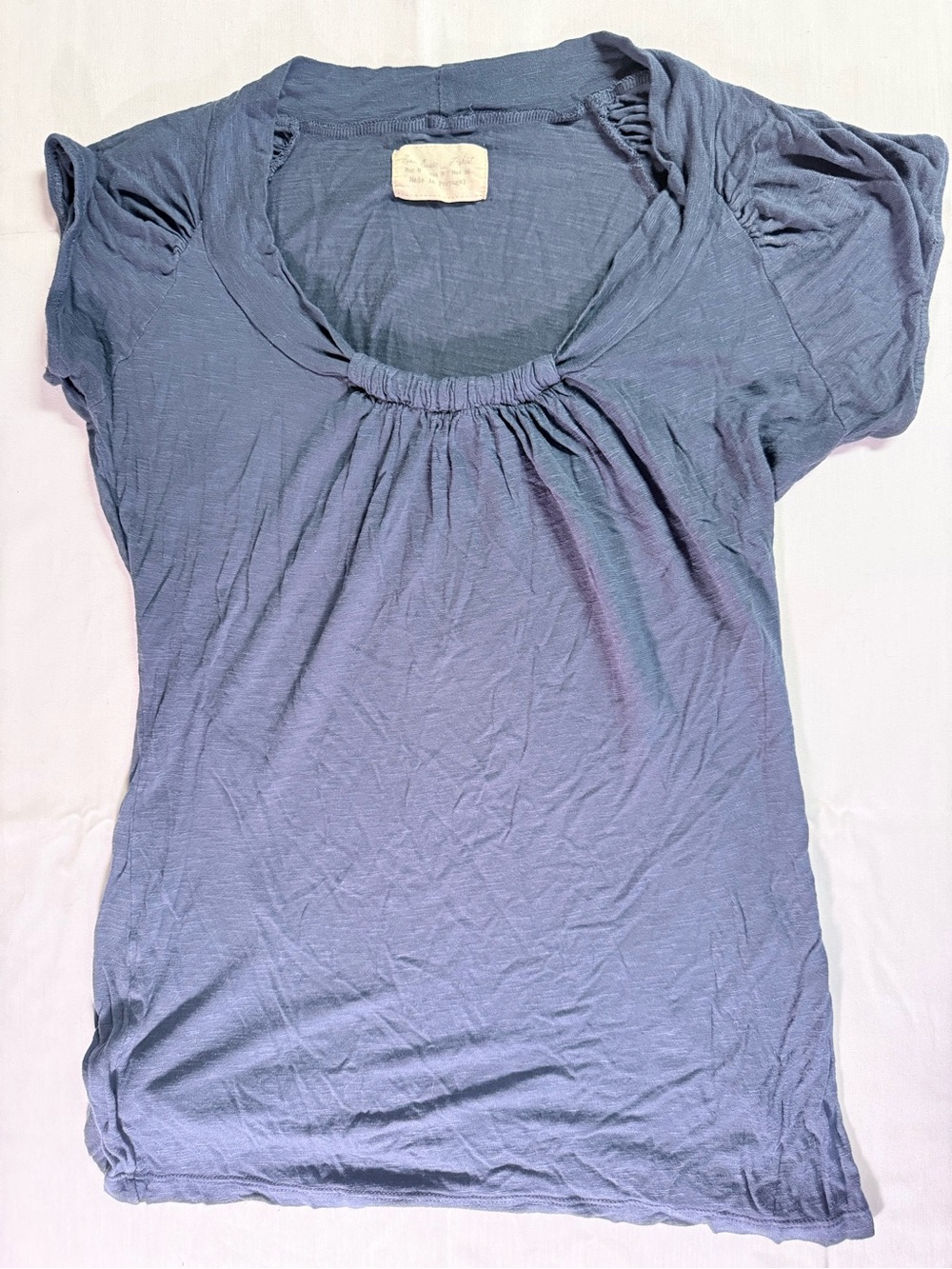 Vintage Zara Blue Scoop Neck Short Sleeve Top
